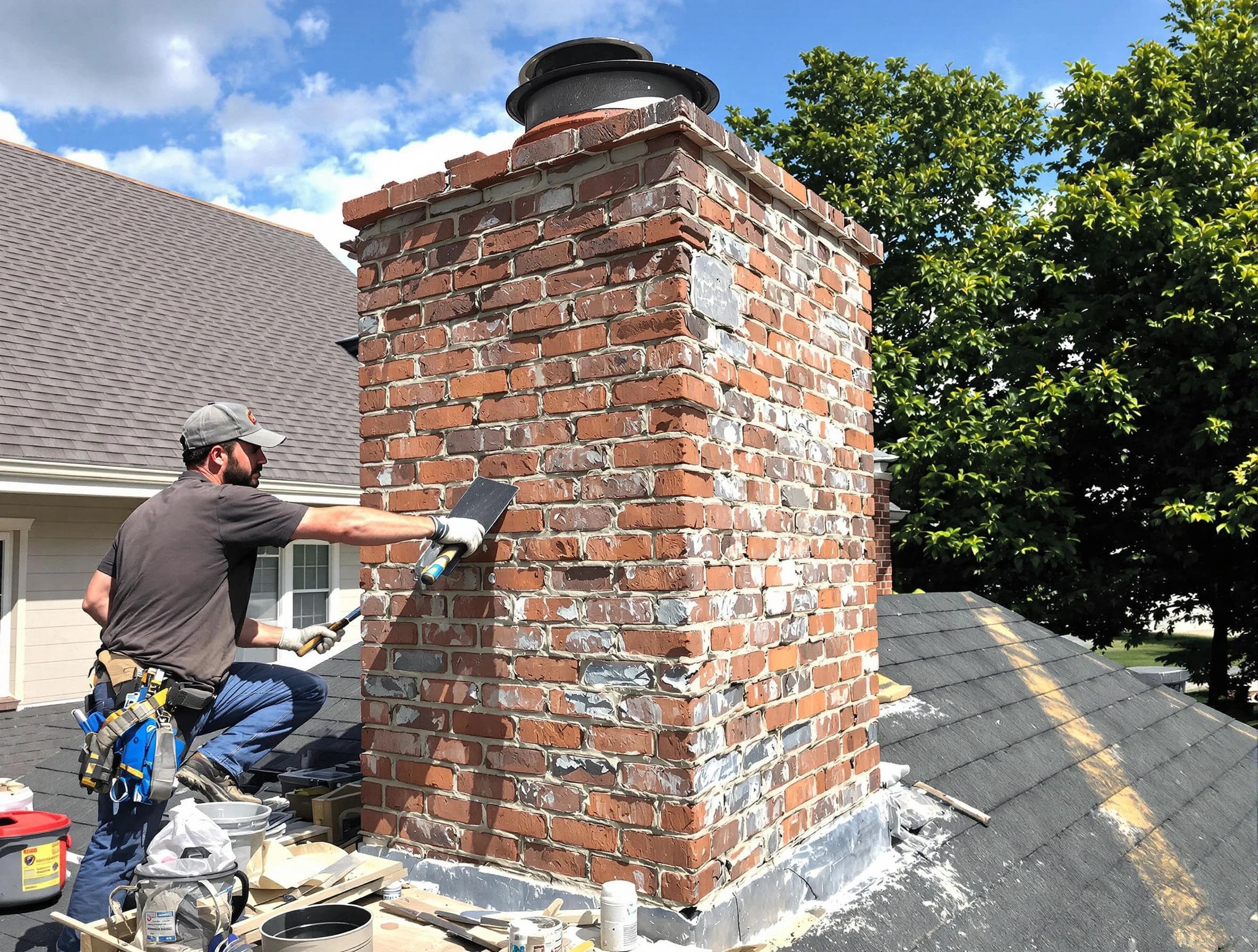 Completed chimney rebuild by Loganville Chimney Sweep in Loganville, GA