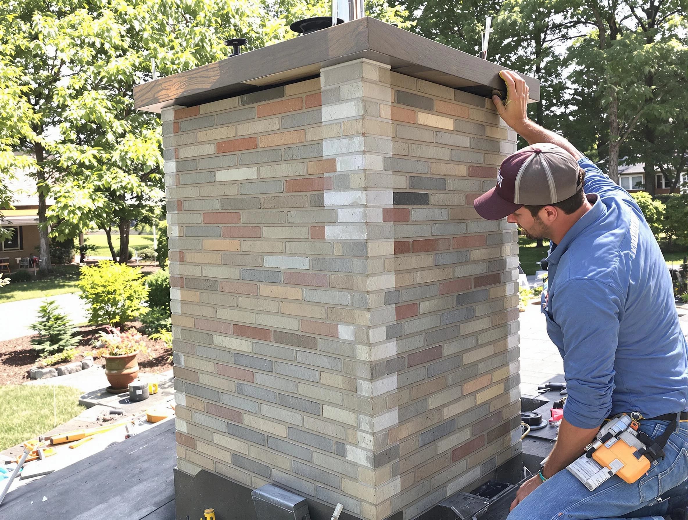 Loganville Chimney Sweep completing a modern chimney remodel in Loganville, GA