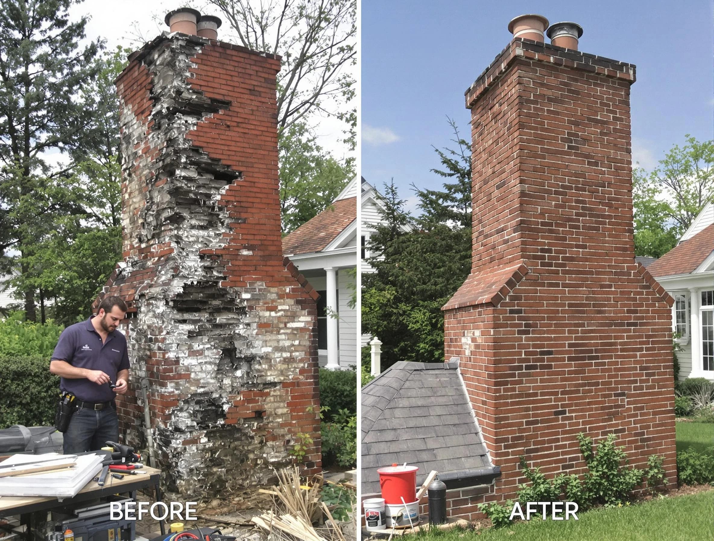 Loganville Chimney Sweep performing a full chimney restoration in Loganville, GA