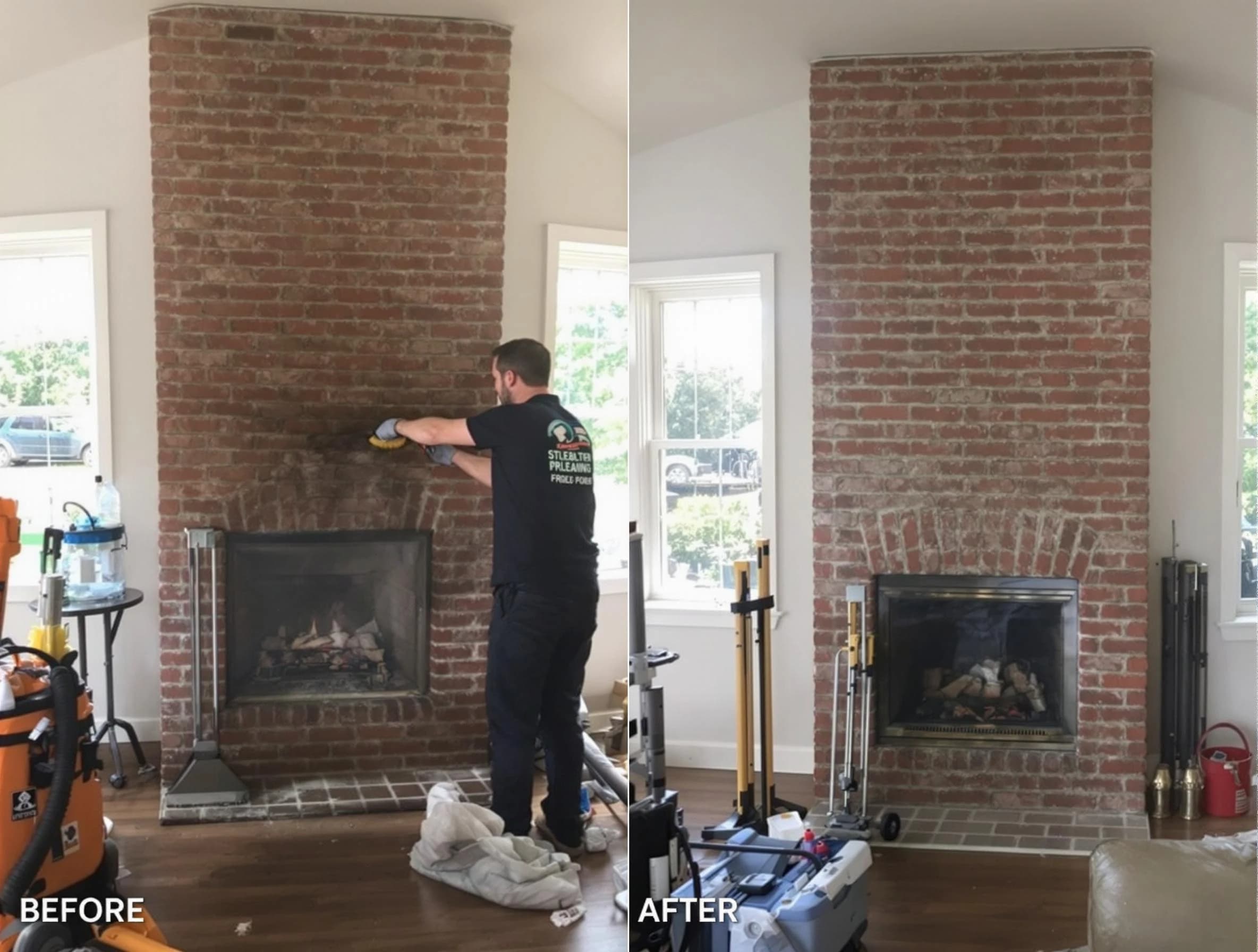Finished chimney sweeping service by Loganville Chimney Sweep in Loganville, GA