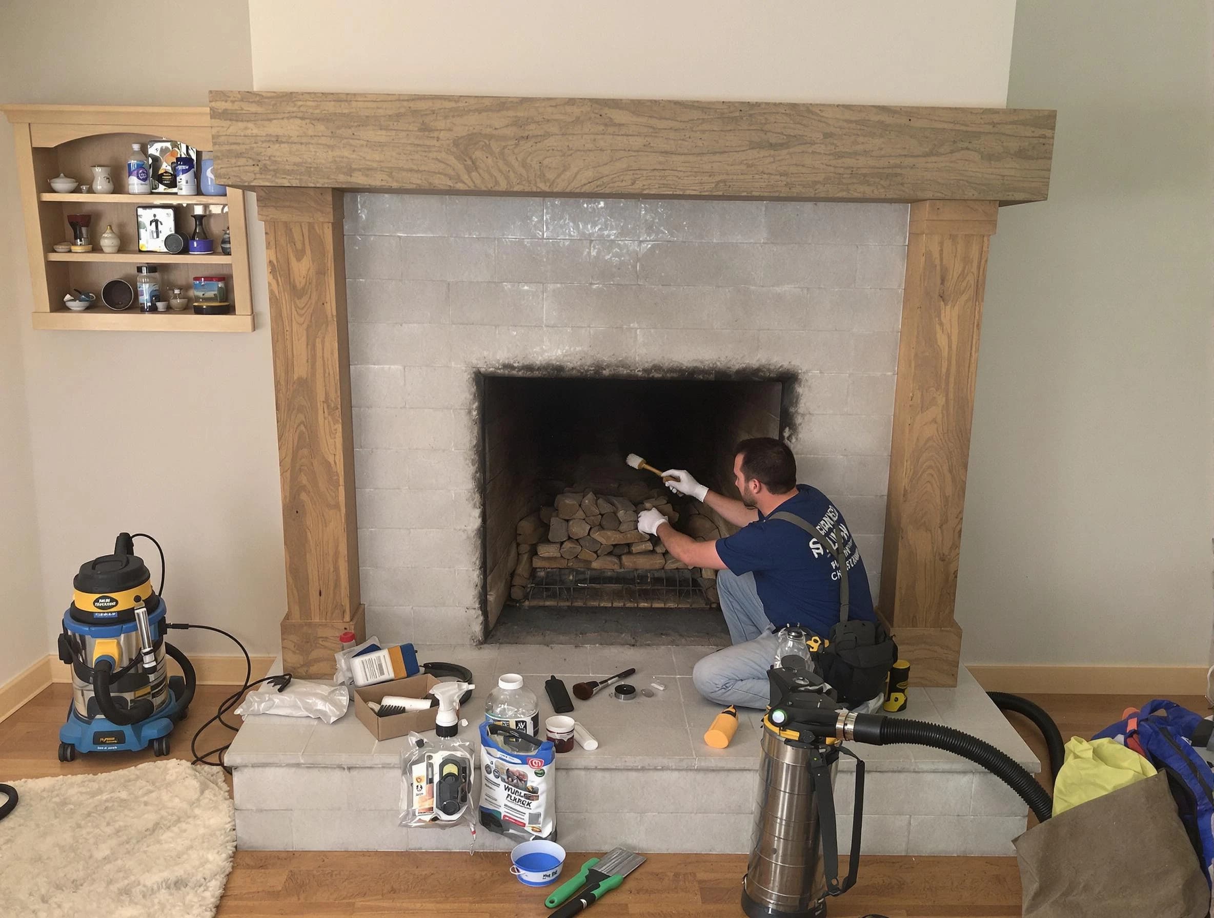 Detailed creosote removal process by Loganville Chimney Sweep in Loganville, GA