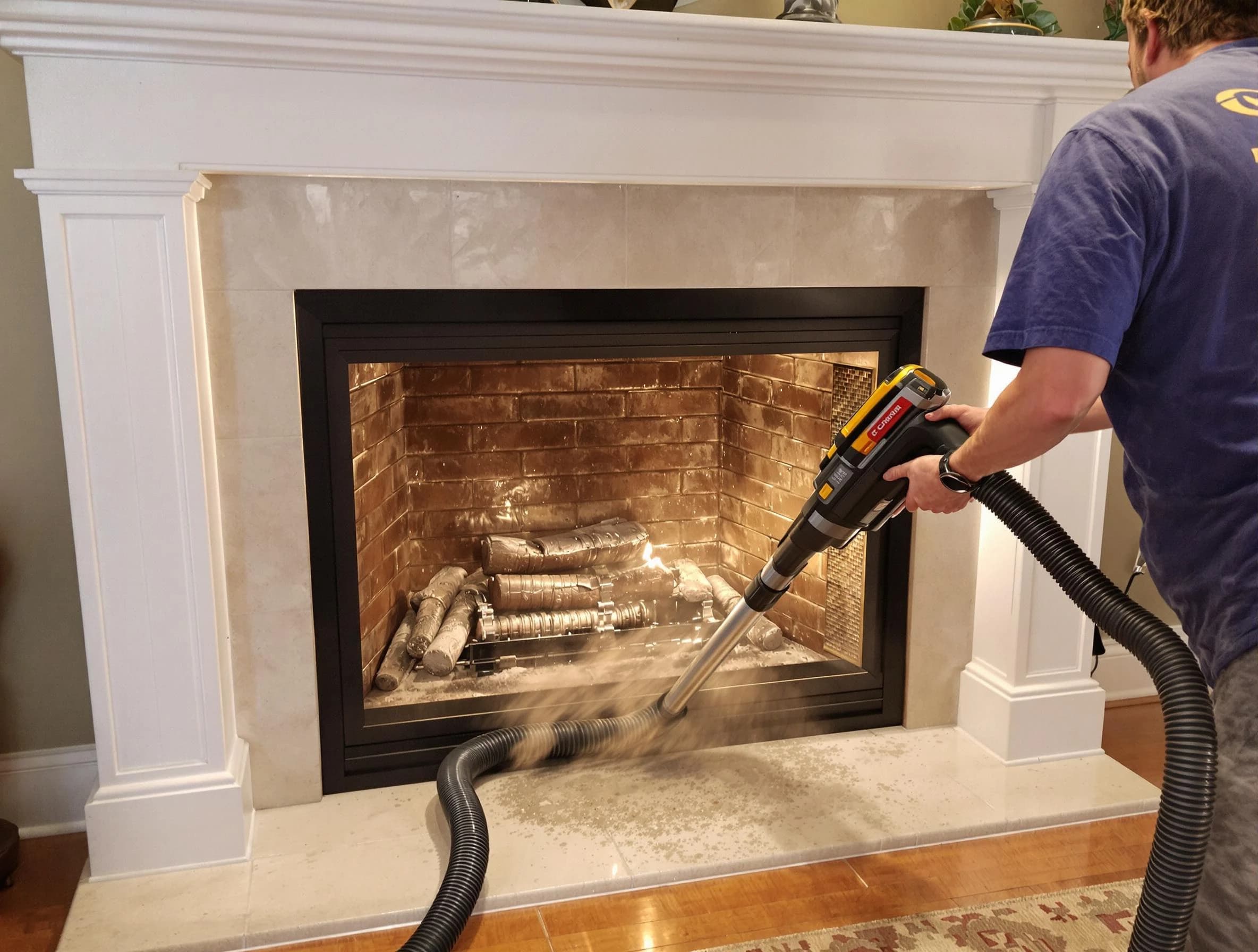 Fireplace cleaning performed by Loganville Chimney Sweep in Loganville, GA