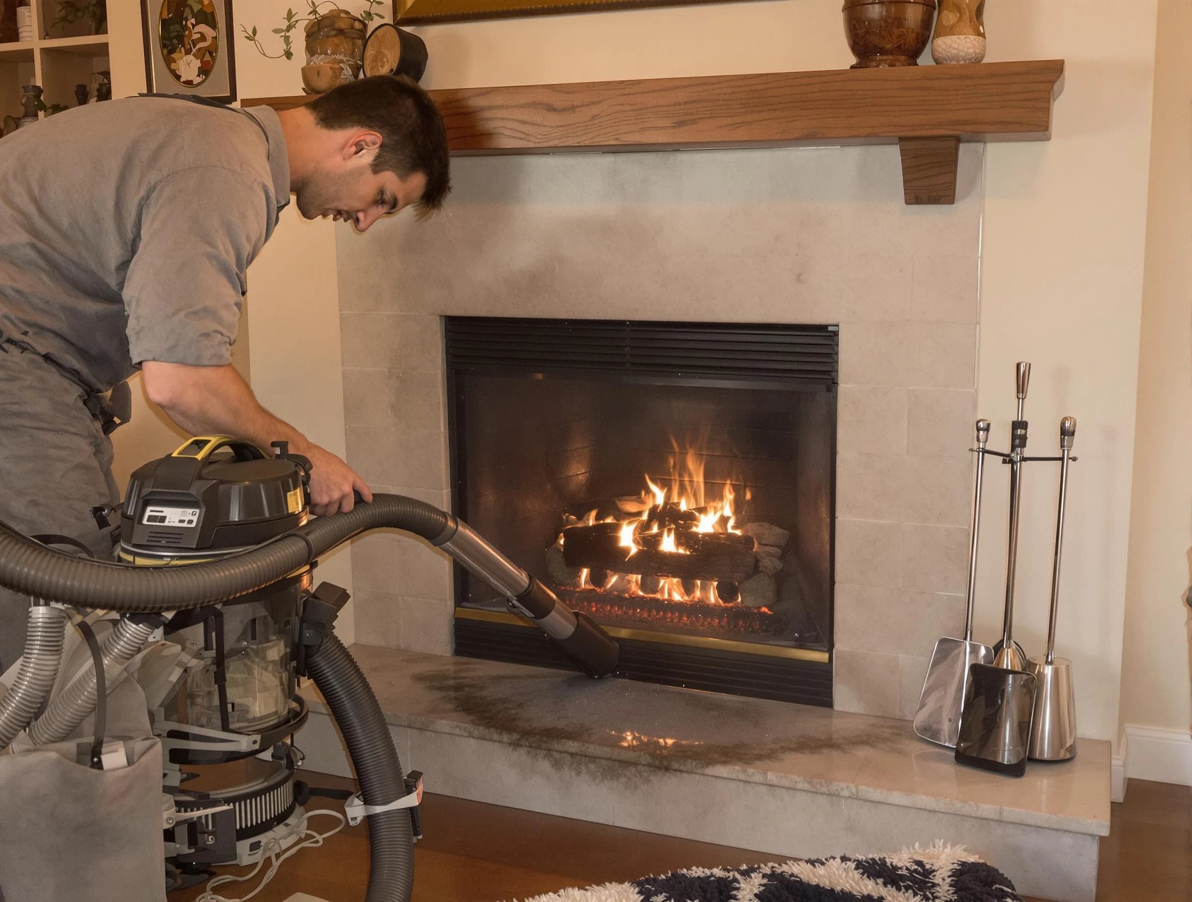 Routine fireplace upkeep by Loganville Chimney Sweep in Loganville, GA