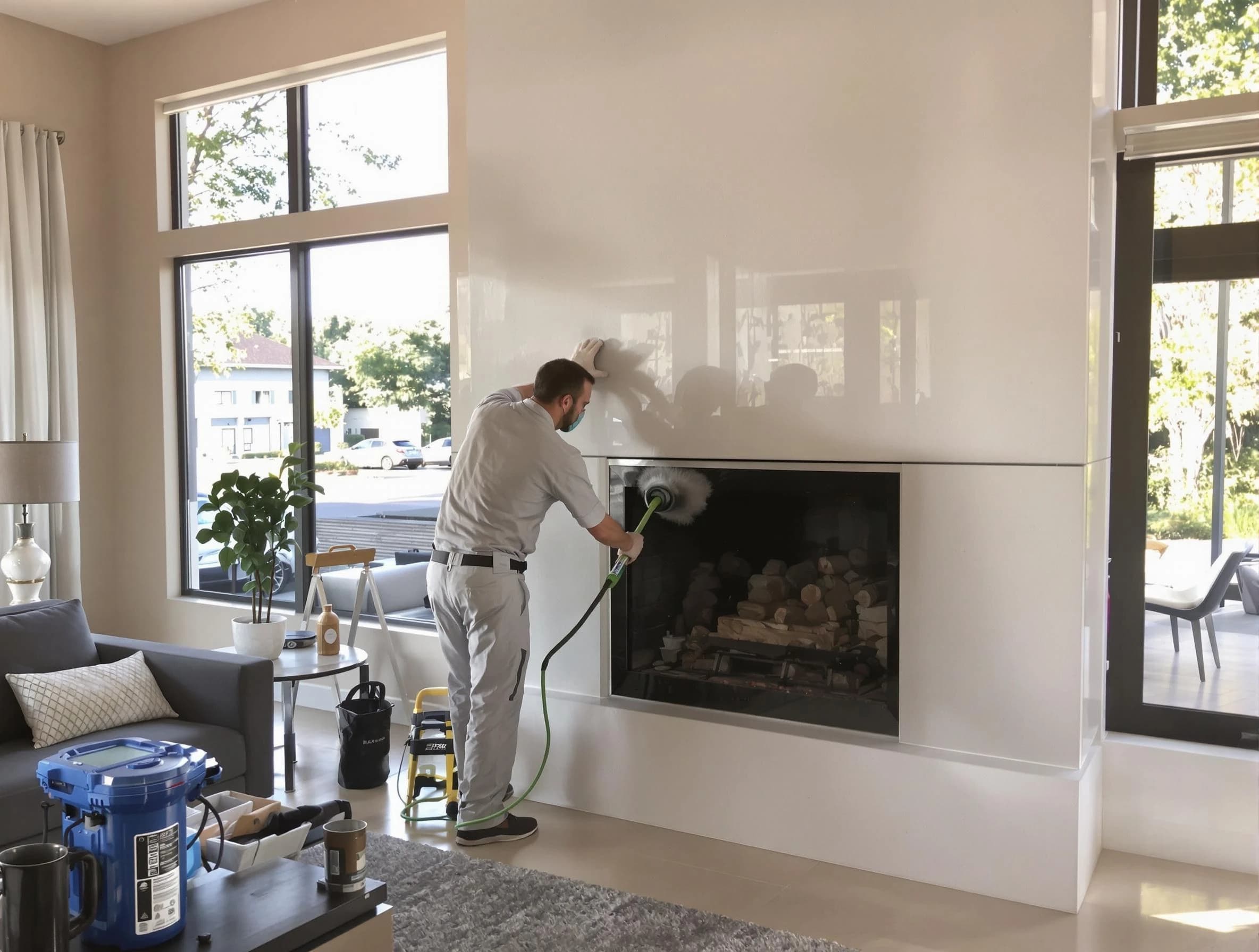 Loganville Chimney Sweep performing thorough soot removal in Loganville, GA